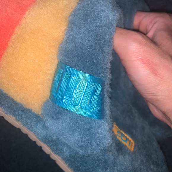 Fluff You Stripes in Marina Blue Multi by UGG - Size 12 - Picture 2 of 4